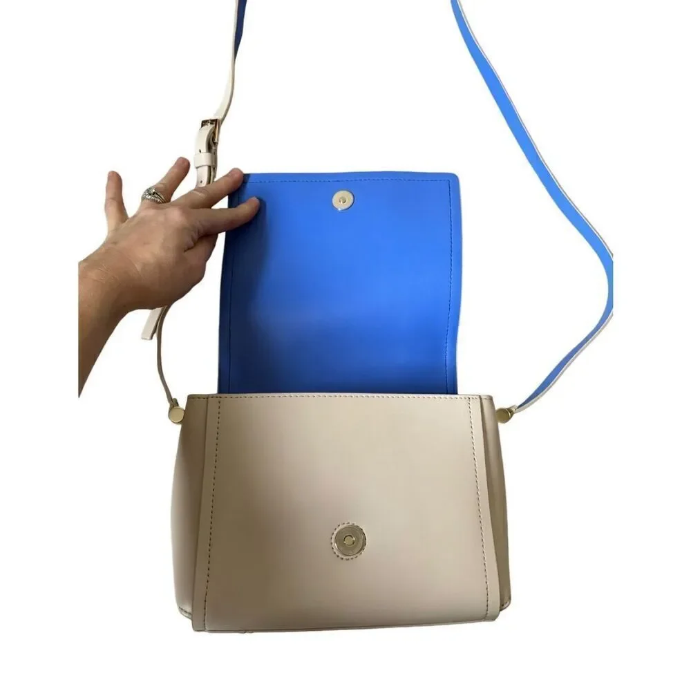 Kate Spade New York Cream Leather Flap‎ Closure Small Crossbody Bag